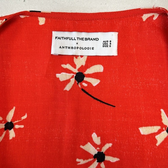FAITHFUL THE BRAND Anthropologie Wrap Dress Short Sleeve - Picture 7 of 9